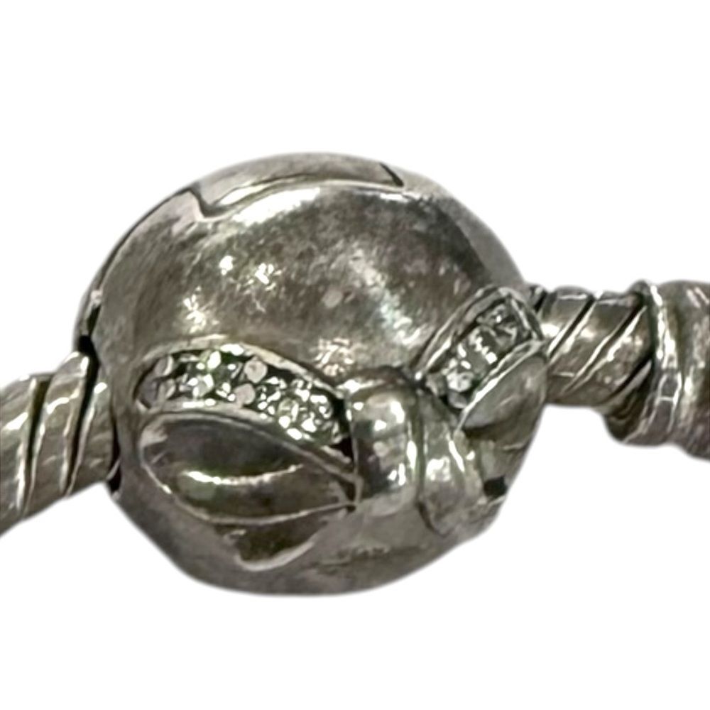 Pandora Silver Clip On Round Dainty Bow Charm. Jewelry.